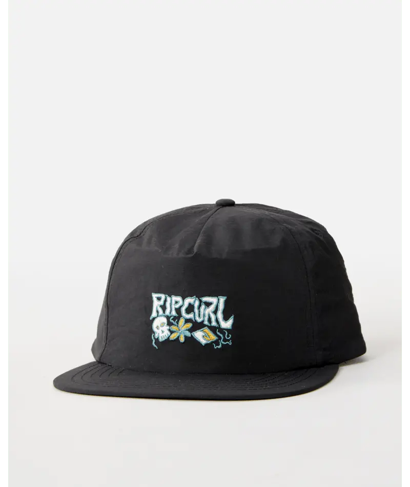 Rip Curl Dead Sled Snapback Hat – Distressed Washed Black 1