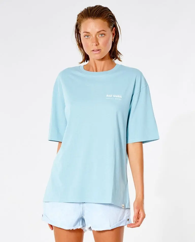 Rip Curl Destroy Waves Heritage Graphic Tee – Teal Accent 1