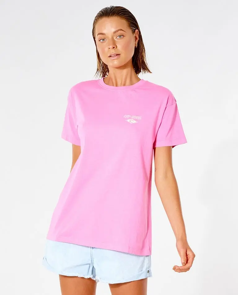 Rip Curl Fadeout Pink Icon Tee 1