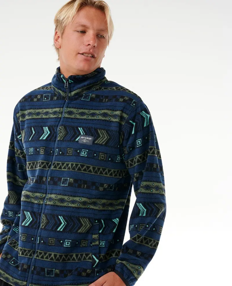 Rip Curl Fun Times Polar Fleece Jacket In Washed Navy 1