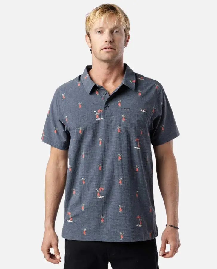 Rip Curl Fun Times Technical Polo – Navy Performance Fabric 1