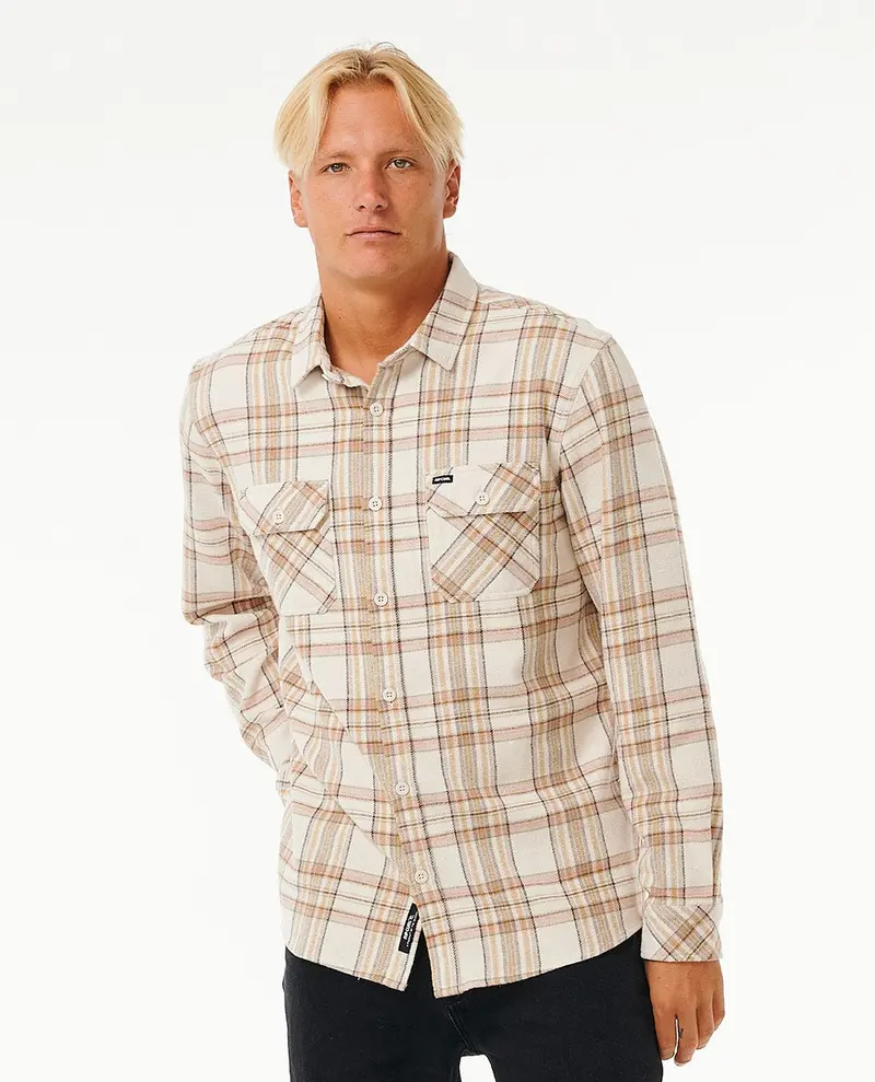 Rip Curl Griffin Lightweight Flannel Shirt In Bone 1
