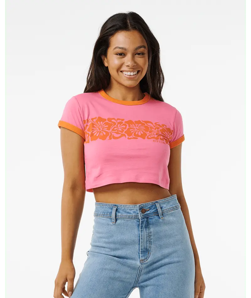Rip Curl Hibiscus Heat Baby Tee – Soft Pink 1