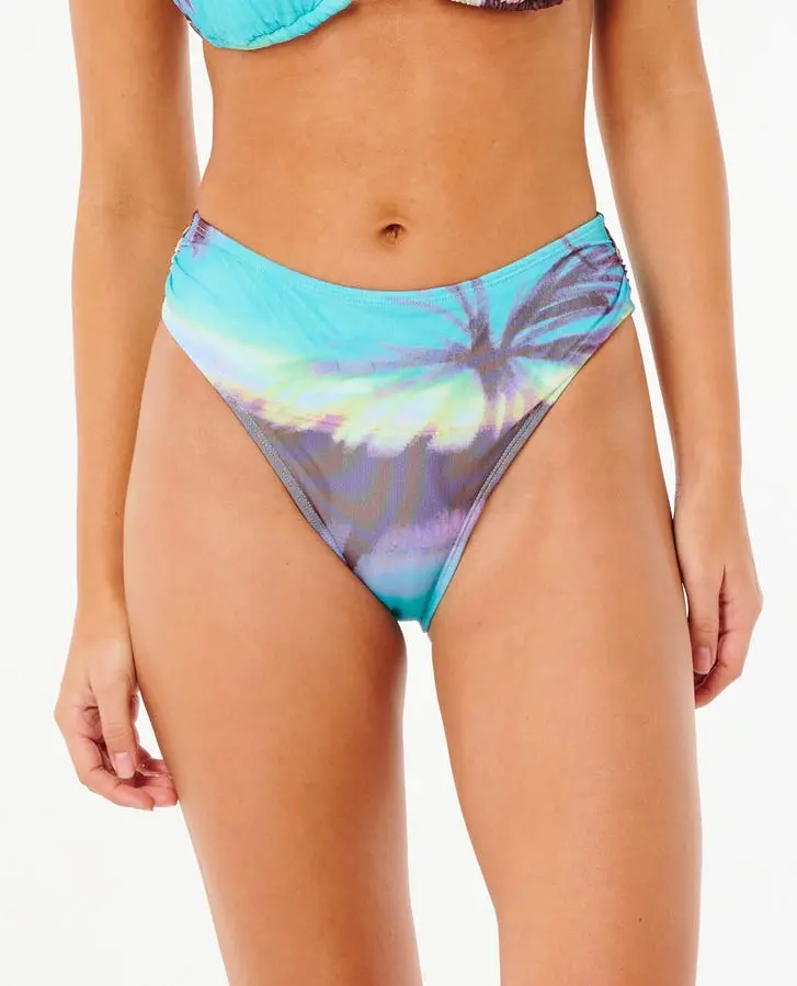 Rip Curl Hidden Isles High-Waisted Bikini Bottom In Navy Blue 1