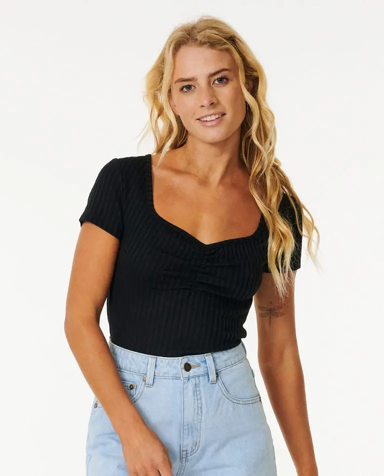 Rip Curl Indie Button-Up Shirt In Classic Black 1