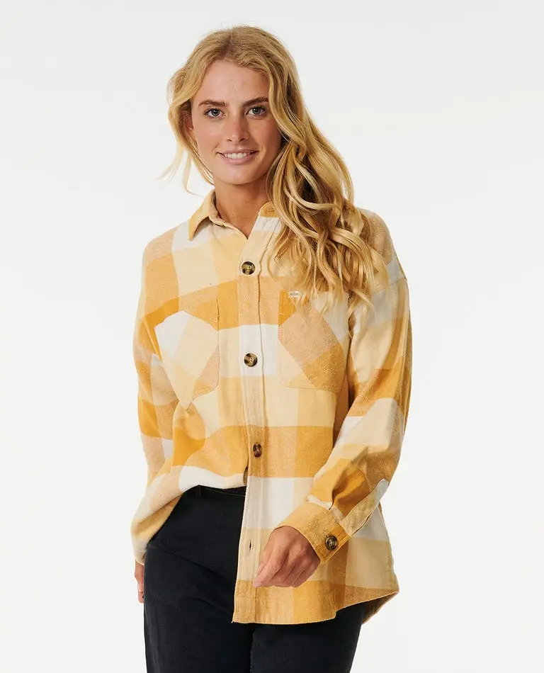 Rip Curl La Isla Flannel Shirt – Gold Accent Pattern 1