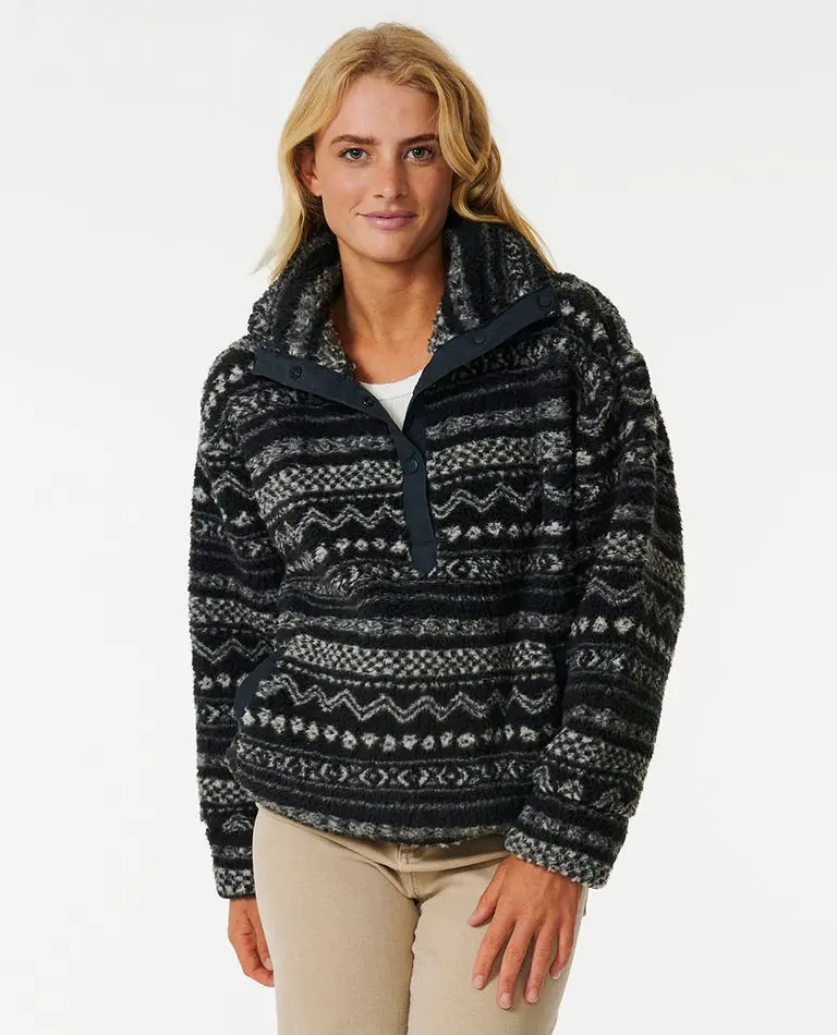 Rip Curl La Isla Polar Fleece Washed Black Jacket 1
