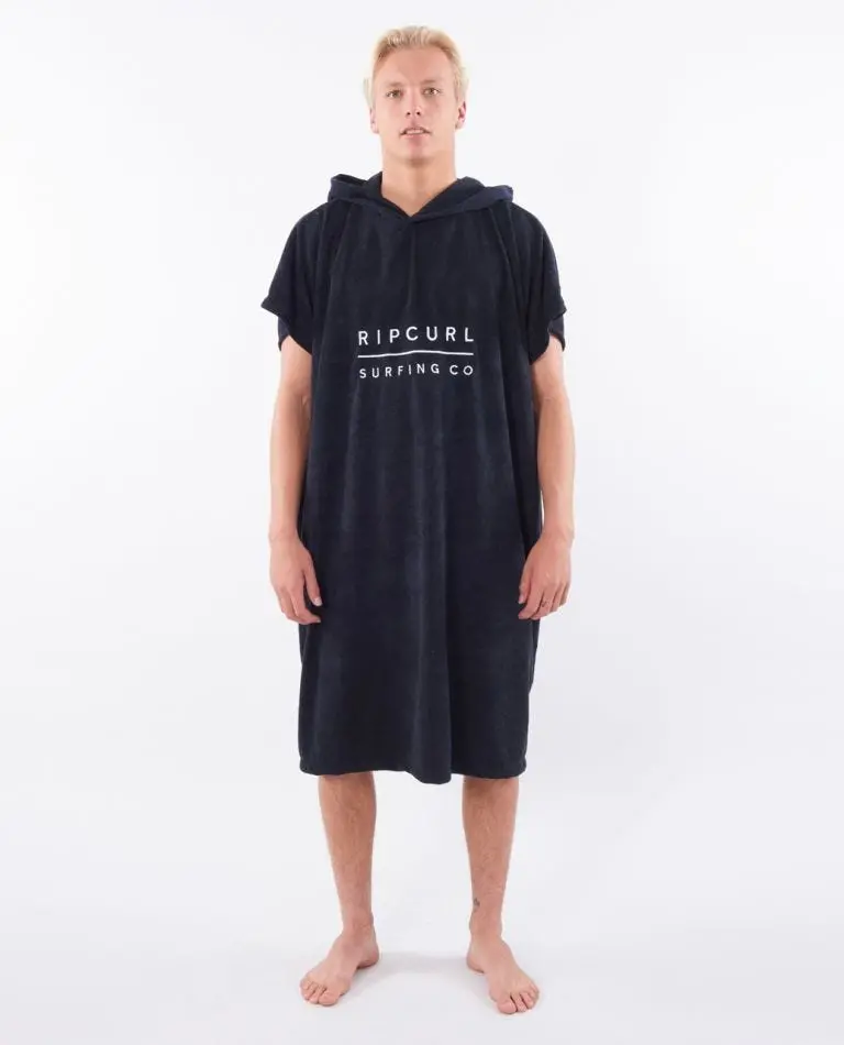 Rip Curl Mix Up Hooded Towel Poncho In Black 1