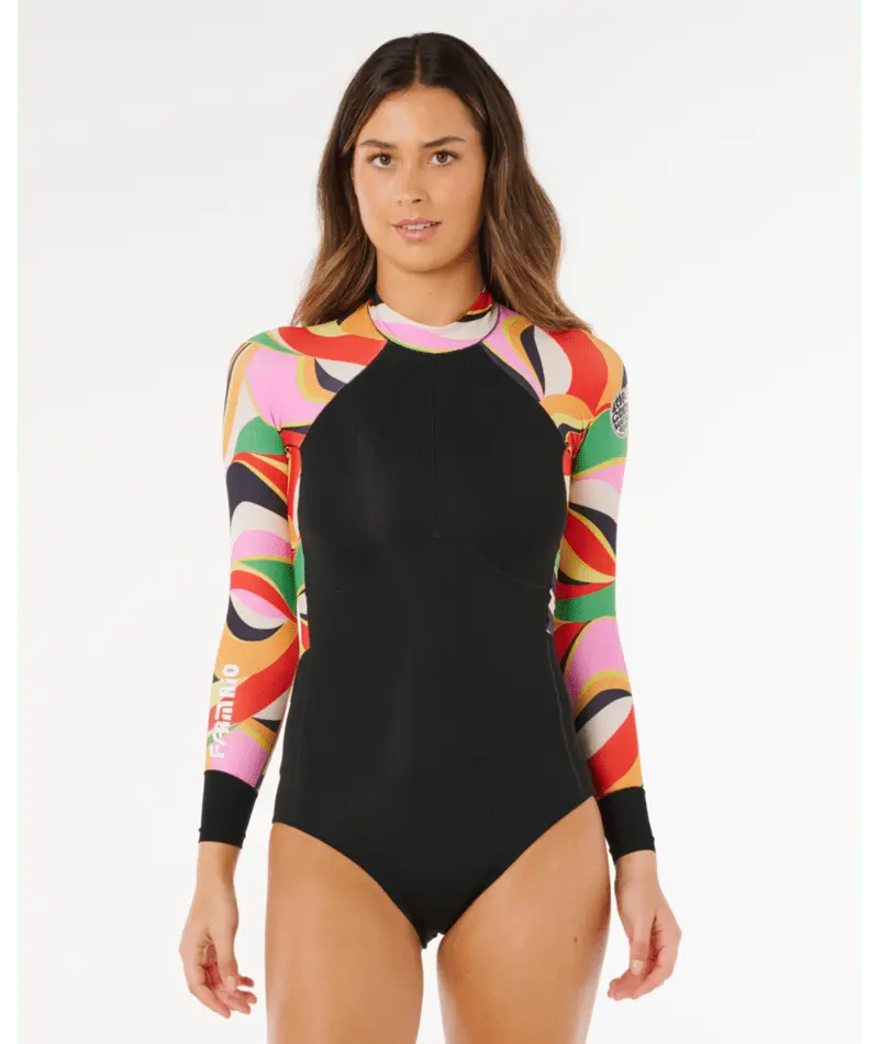 Rip Curl Neon Waves G-Bomb Tropical Back-Zip Long-Sleeve Springsuit 1
