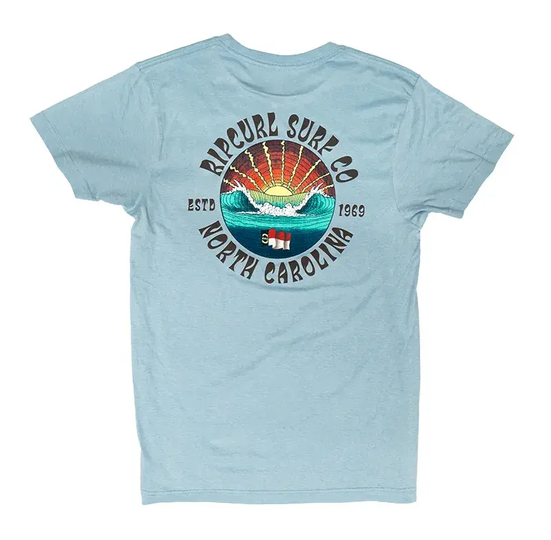 Rip Curl North Carolina Short-Sleeve Tee – Powder Blue Cotton Blend 1
