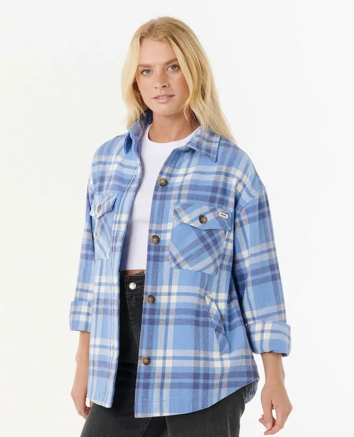 Rip Curl Oceanic Textured Long-Sleeve Flannel Shirt – Blue 1