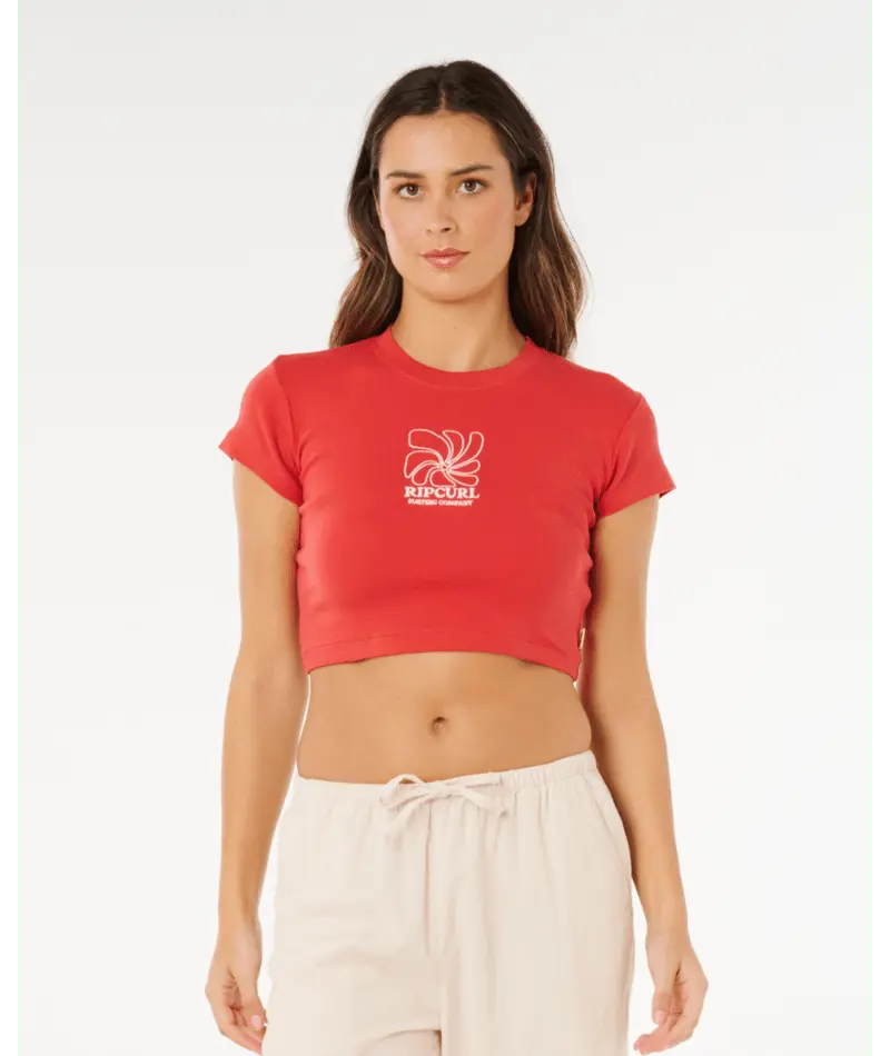 Rip Curl Pacific Coast Baby-Tee – Deep Red 1