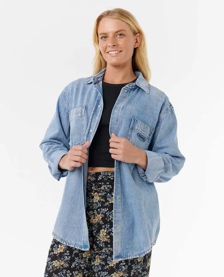 Rip Curl Pacific Rider Long-Sleeve Denim Shirt – Blue 1