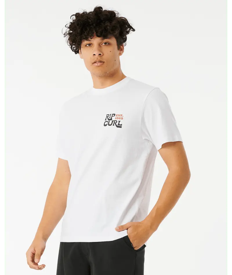 Rip Curl Pacific Rinse Crew Neck Tee In Optical White 1