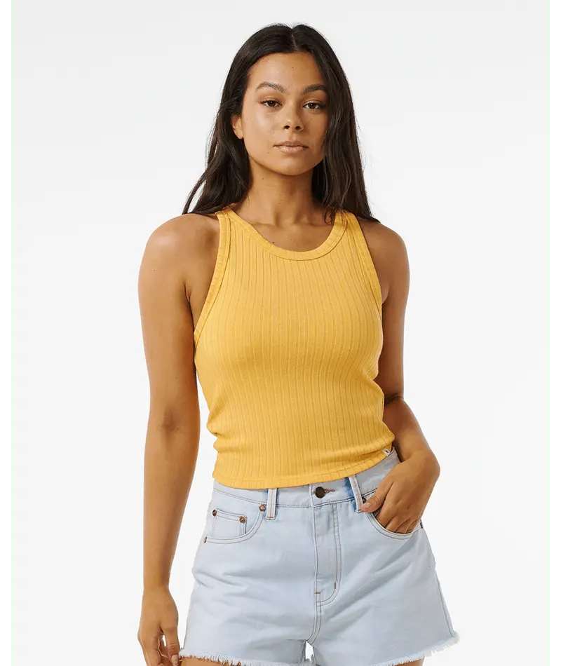 Rip Curl Premium Ribbed Sleeveless Tank – Orange 1