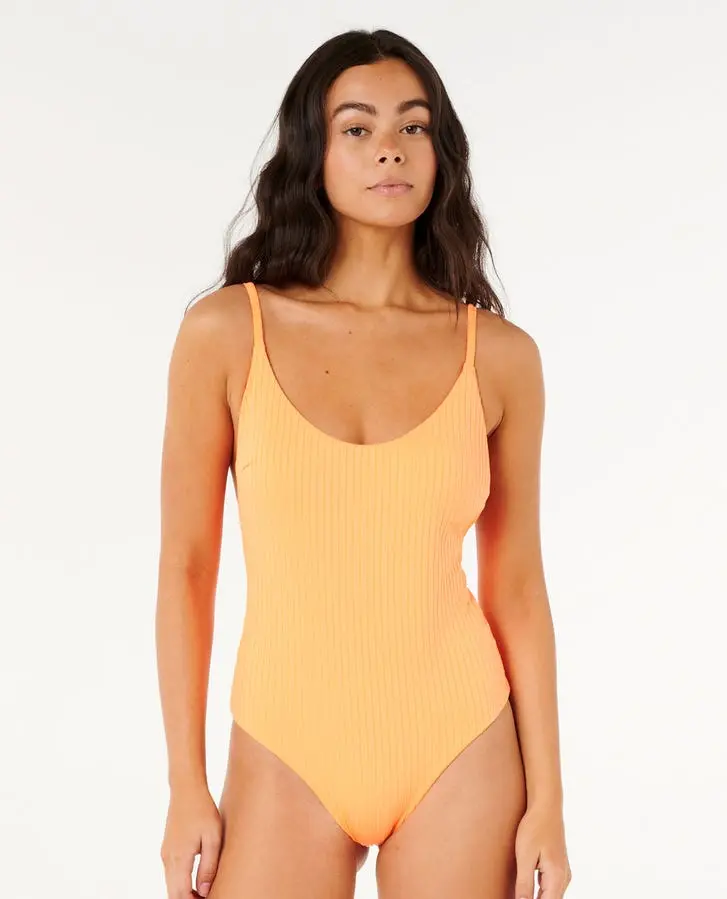 Rip Curl Premium Surf Cheeky-Fit One-Piece Swimsuit In Electric Peach 1