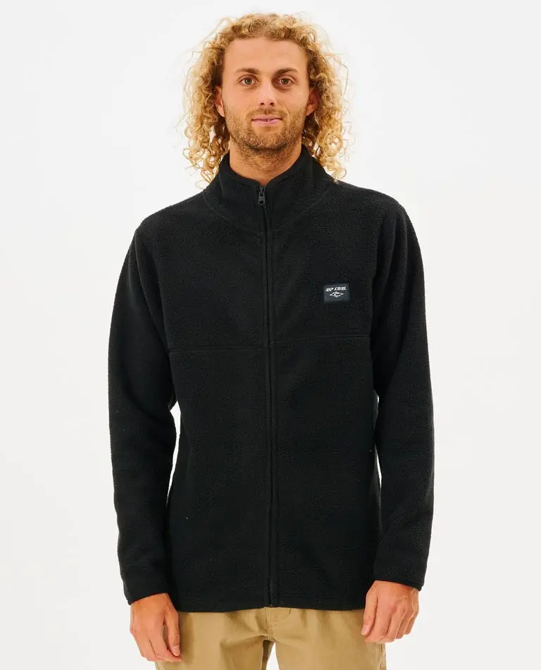 Rip Curl Rincon Zip-Up Polar Fleece Jacket In Black 1