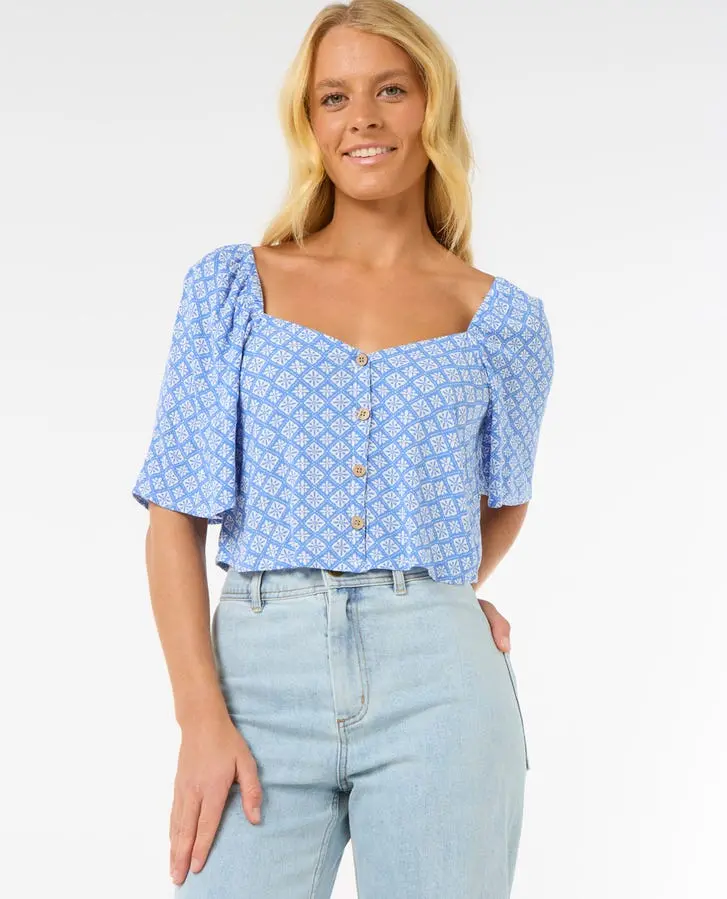 Rip Curl San Carlos Button-Up Shirt In Navy Blue 1