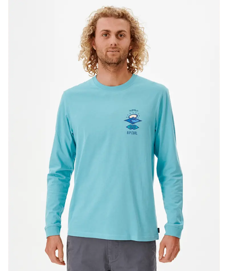 Rip Curl Search Icon Aqua Long-Sleeve Tee 1