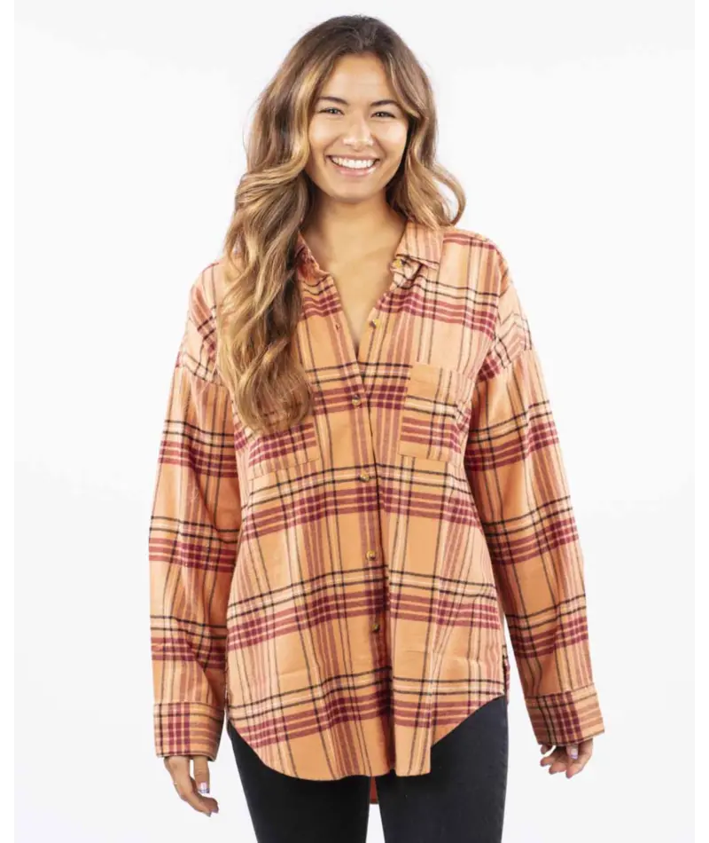 Rip Curl Seeker Long-Sleeve Flannel Shirt In Clay 1