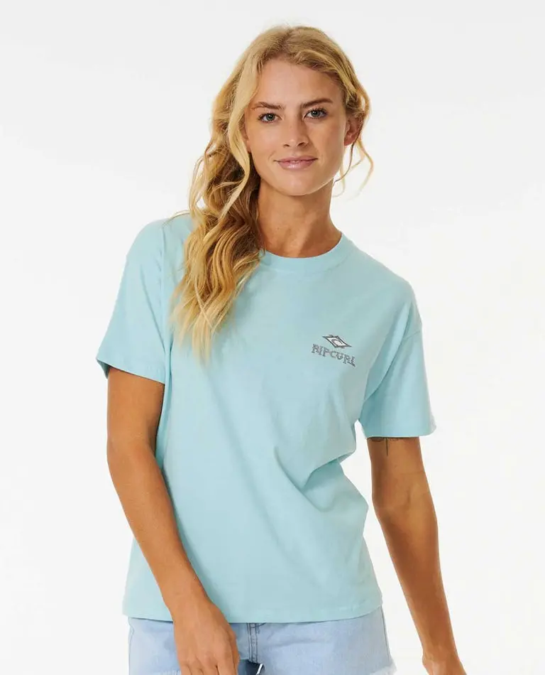 Rip Curl Shore Break Relaxed Fit Tee – Light Blue Tone 1