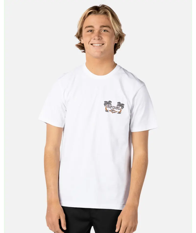 Rip Curl Shredding Graphic Tee In California White 1