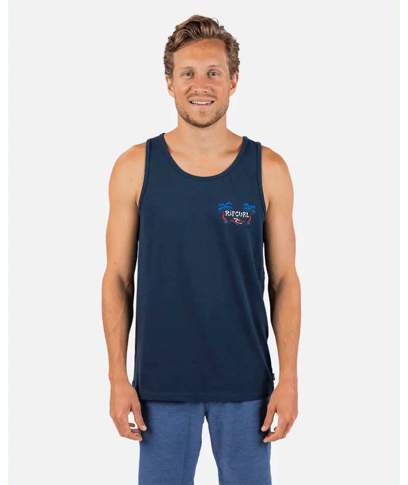 Rip Curl Shredding Sleeveless Tank Top In Dark Navy 1