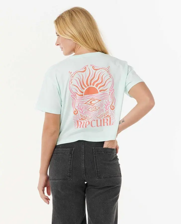 Rip Curl Sunrise Cropped T-Shirt – Fresh Mint Green 1