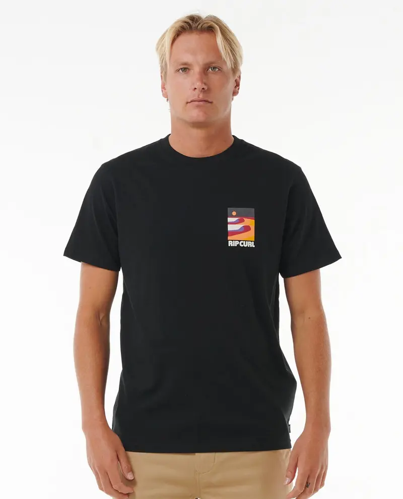 Rip Curl Surf Revival Lined Up T-Shirt – Black 1
