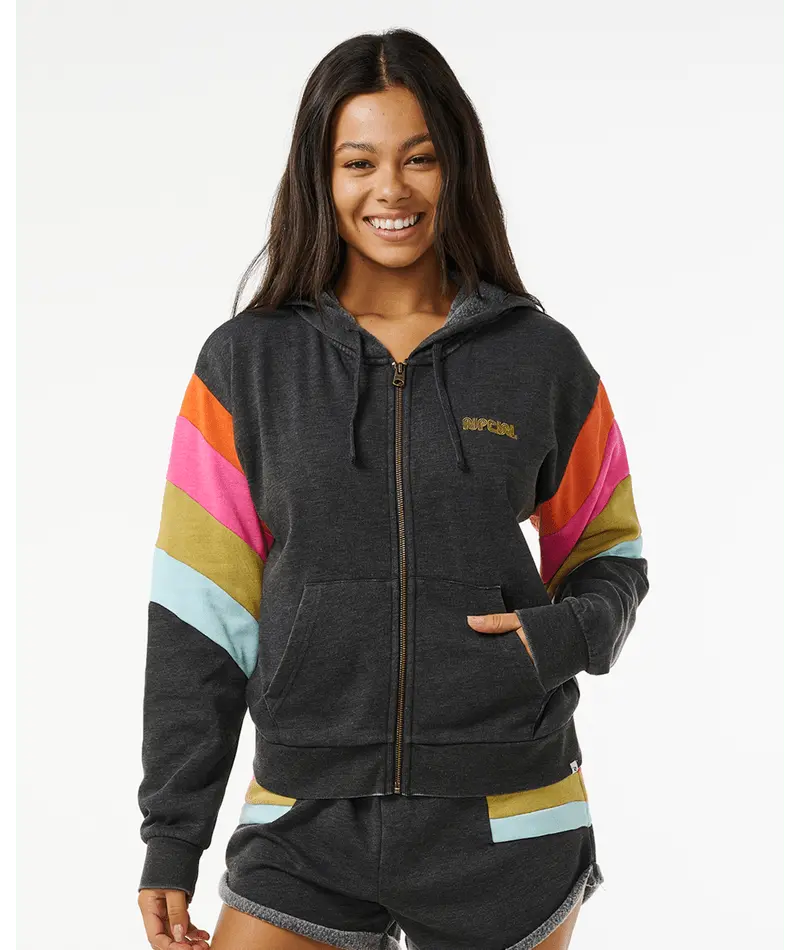Rip Curl Surf Revival Zip-Up Sweatshirt – Washed Black Finish 1