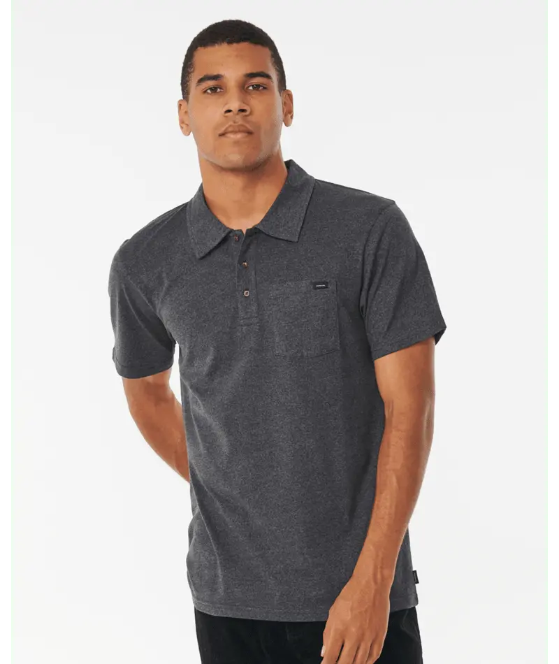 Rip Curl Too Easy Polo In Black Marle 1