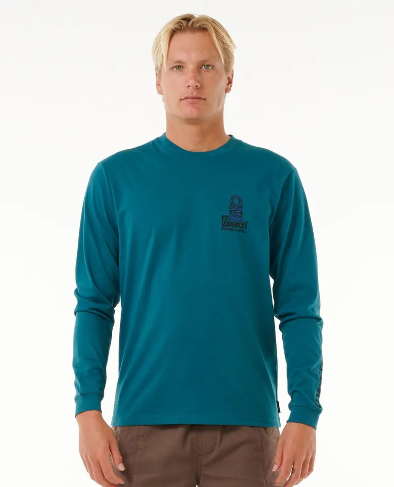 Rip Curl Vaporcool Search Stack Long Sleeve Tee In Trekking Green 1