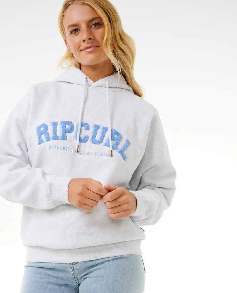 Rip Curl Varsity Hooded Sweatshirt – Grey Marle & Mid Blue 1
