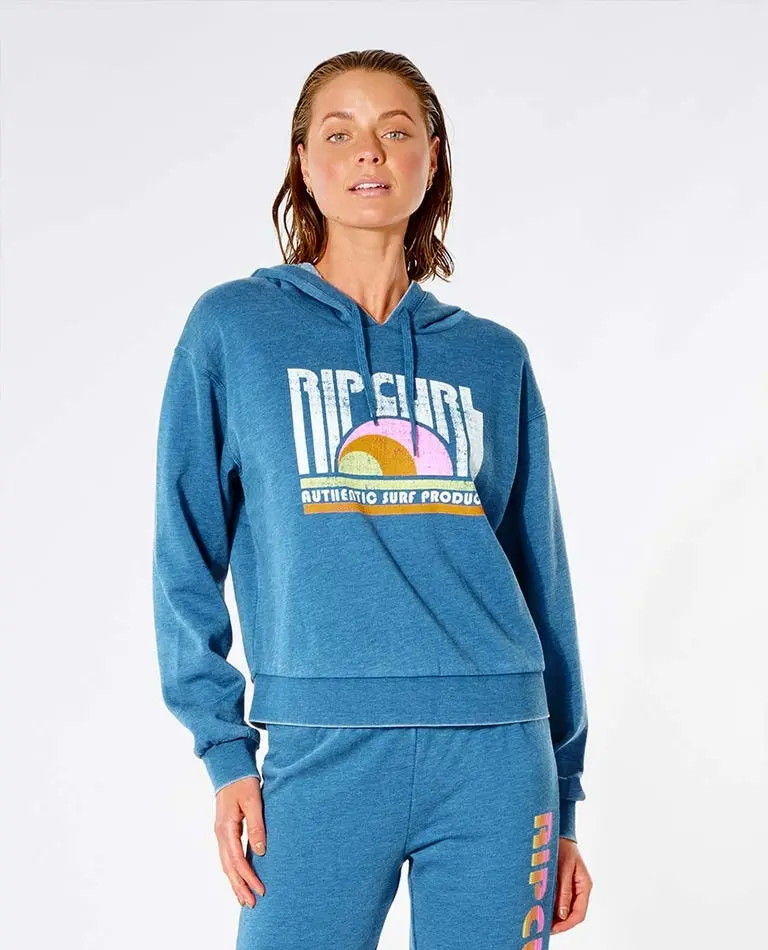 Rip Curl Wave Shapers Dark Teal Hooded Sweatshirt 1