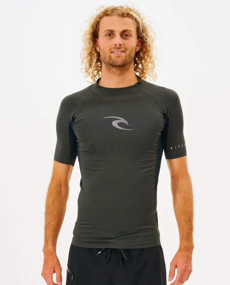 Rip Curl Waves Short-Sleeve Rashguard – Light Grey Marle 1