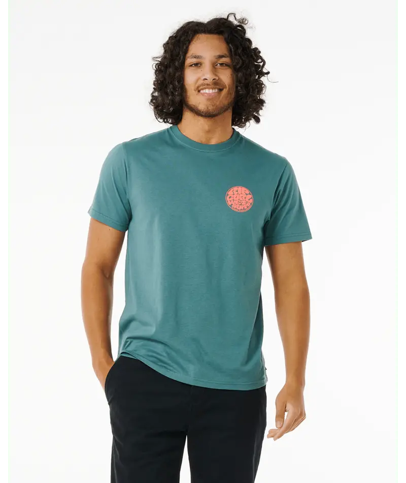 Rip Curl Wetsuit Icon Vintage-Inspired T-Shirt In Bluestone 1