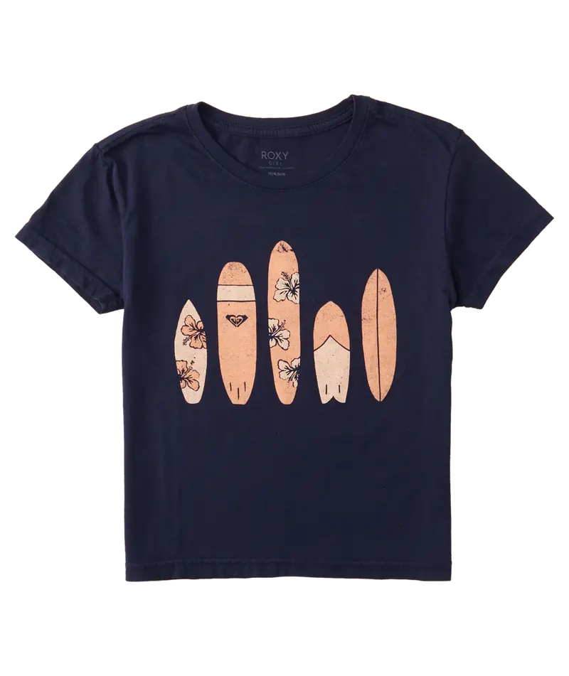 Roxy All A Board Graphic Tee – Mood Indigo Cotton Crewneck 1