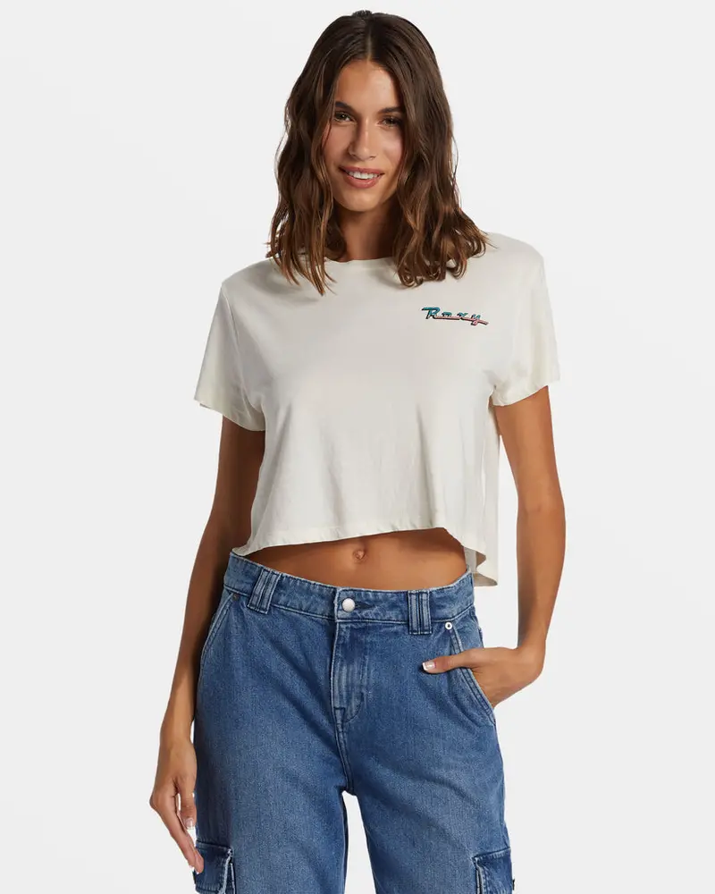 Roxy Baja Cali Casual Tee In Egret 1