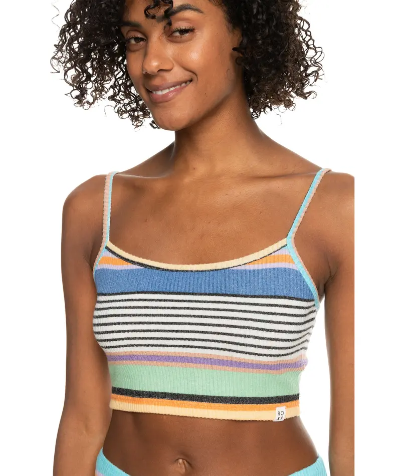 Roxy Best Time Of Day Striped Tank Top – Anthracite 1