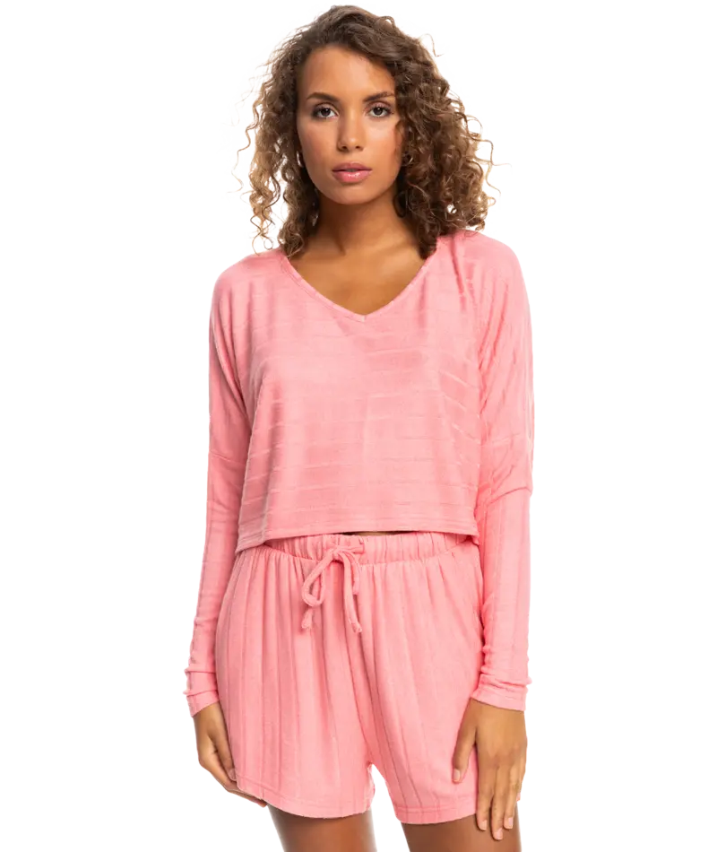 Roxy Catch Me If You Can Tea Rose Long Sleeve Shirt 1
