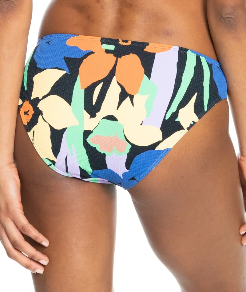 Roxy Color Jam Anthracite Floral Hipster Bikini Bottom 1