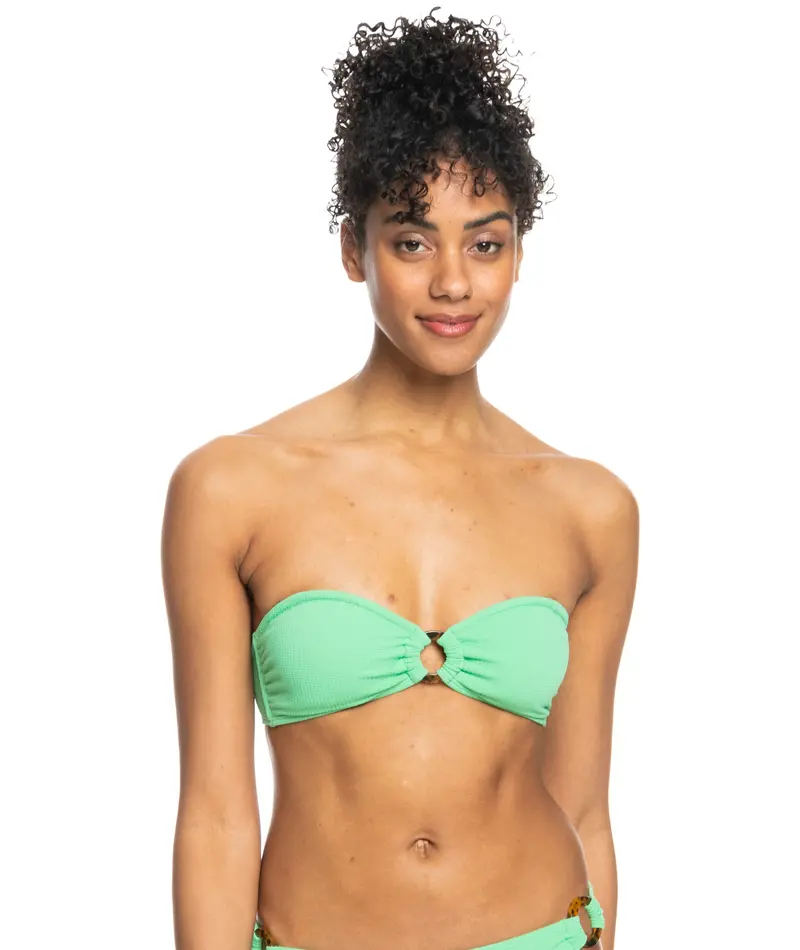 Roxy Color Jam Sd Bandeau Bikini Top In Absinthe Green 1