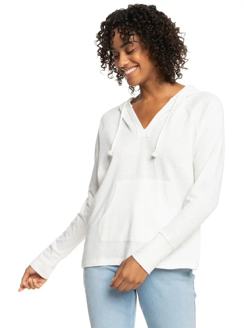 Roxy Destination Surf Long-Sleeve Shirt – Snow White Clean 1