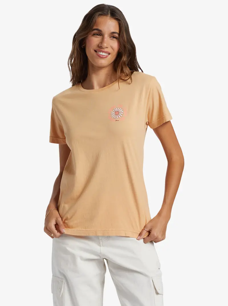 Roxy Feel Free Relaxed Fit Tee In Porcini Brown 1