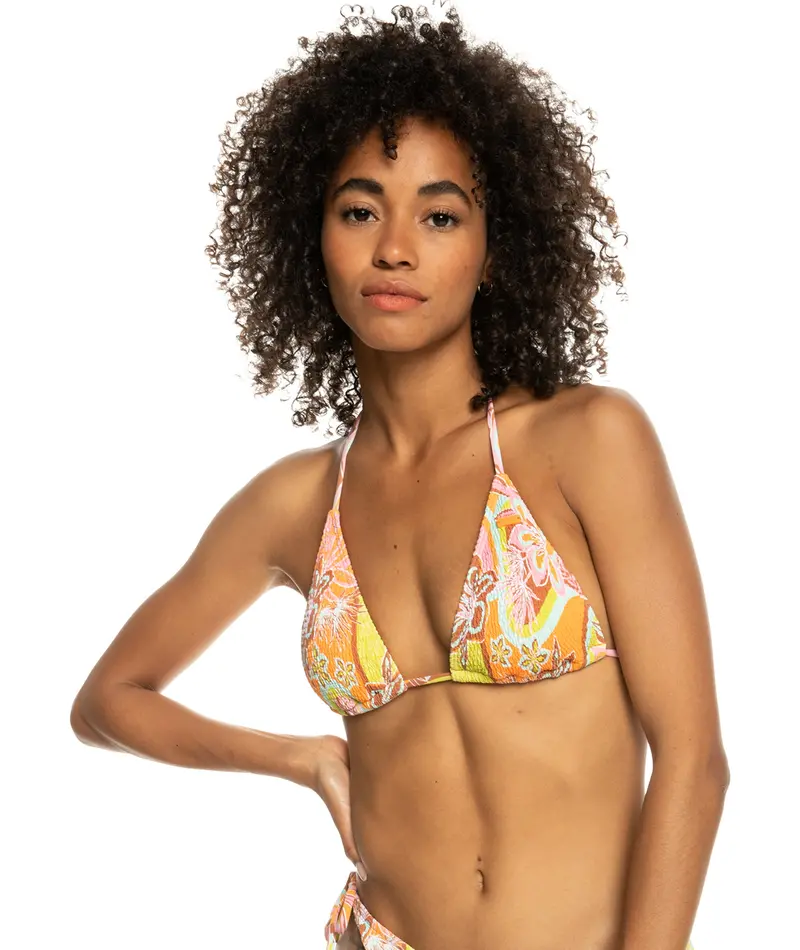 Roxy Floraldelic Smock-Style Tiki Triangle Top In Mock Orange 1