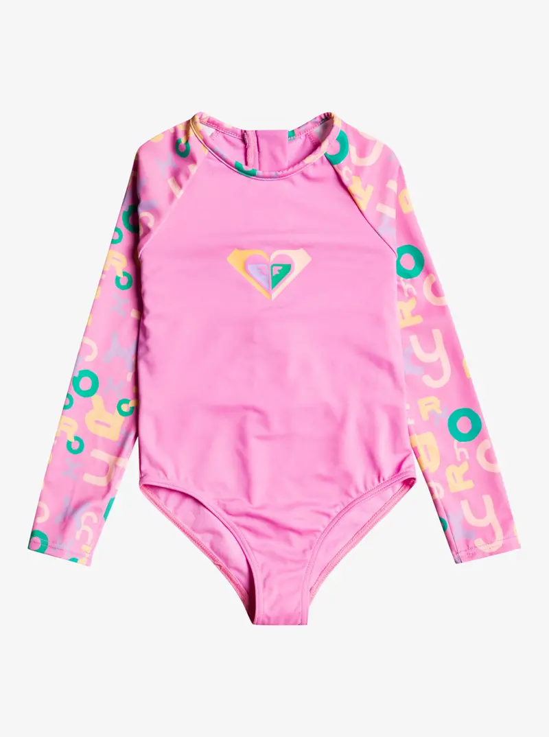 Roxy Funny Bambino Long-Sleeve One-Piece Swimsuit In Cyclamen 1