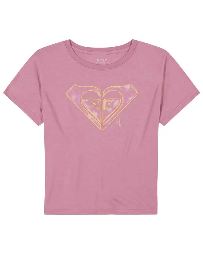 Roxy Girls' Logo Short-Sleeve Tee – Mauve Orchid Heather 1