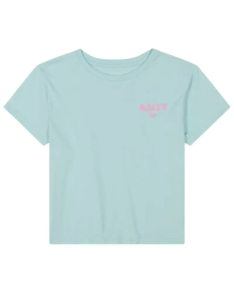 Roxy Girls Salty Stack Graphic Tee – Icy Morning Hue 1
