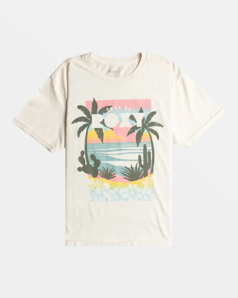 Roxy Girls Tour De Roxy Tee – Egret Colorway 1