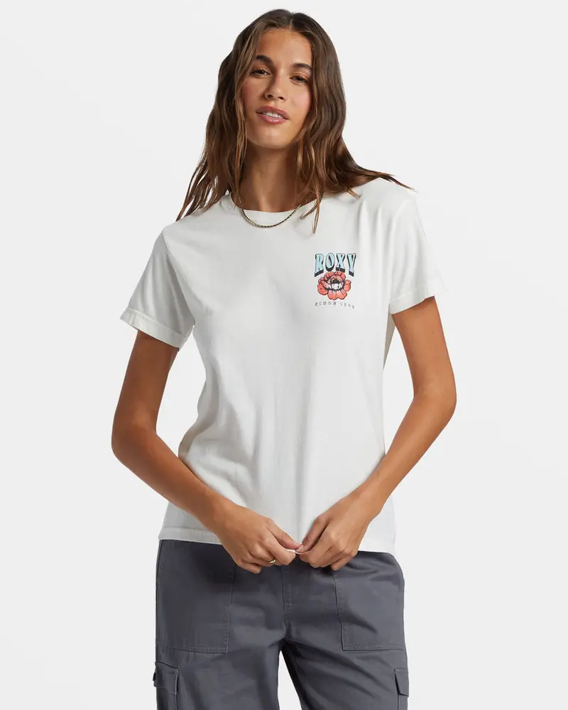 Roxy Iconic Sun Graphic Tee – Crisp Snow White 1